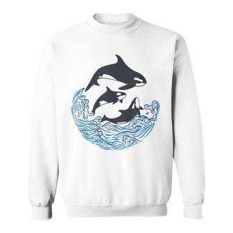 面白tシャツ シャチ 海 クジラ サメ おもしろ かわいい グッズ 服 ネタ メンズ オリジナル 夏 スウェットシャツ - Kawaiitshirt