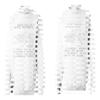 メンズ 面白い 白頭バイカーとあごひげバイク バックプリント スウェットシャツ - Kawaiitshirt