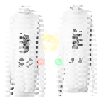 面白いtシャツ 柴犬 着信 イヌ わんこ メンズ 犬好き グッズ かわいい おもしろ 面白い 服 ネタ 長袖tシャツ スウェットシャツ - Kawaiitshirt
