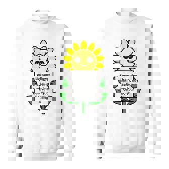 面白いひまわりおもちゃ ポジティブカード ポジティブヒマワリ スウェットシャツ - Kawaiitshirt