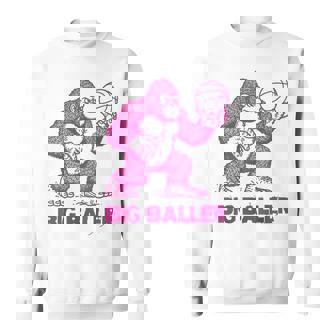 面白いゴリラ遊びバスケットボール ビッグボーラー マネースポーツ スウェットシャツ - Kawaiitshirt