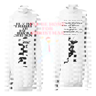 面白いトランプサンタハット、クリスマスに家に帰るよ 長袖tシャツ スウェットシャツ - Kawaiitshirt