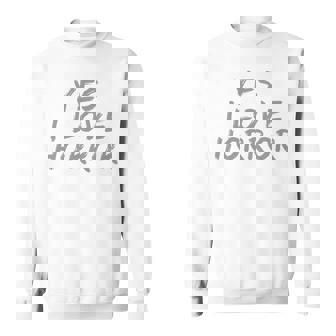 面白いホラー愛好家のための面白いテキストの引用 Yes I Love Horror 長袖tシャツ スウェットシャツ - Kawaiitshirt