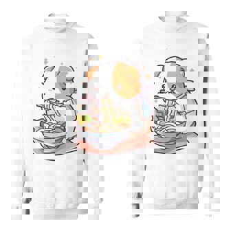 面白いモルモット 箸でラーメンを食べる アニメ 長袖tシャツ スウェットシャツ - Kawaiitshirt