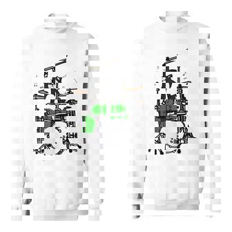 面白い猫 ドラム 猫 ドラマー 面白い ドラム 猫 スウェットシャツ - Kawaiitshirt