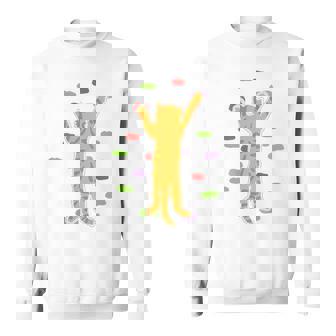 面白くてかわいいボルダーロッククライミングキャット背中にプリント スウェットシャツ - Kawaiitshirt