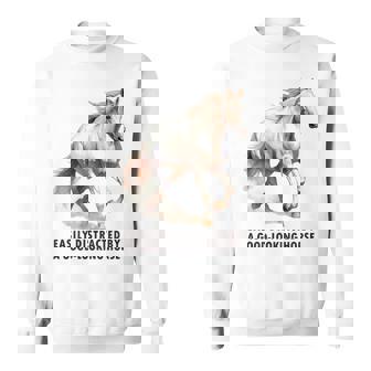 馬の水彩画、乗馬、優雅な高速ランニング馬 スウェットシャツ - Kawaiitshirt