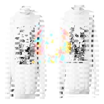 鮮やかな犬のアート スプラッシュカラー 抽象画 スウェットシャツ - Kawaiitshirt