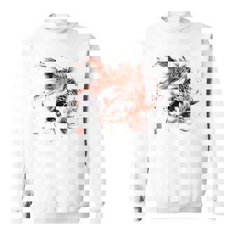 鯉 赤黒 アクアリウム ニシキゴイ 観賞魚 イラスト バックプリント スウェットシャツ - Kawaiitshirt