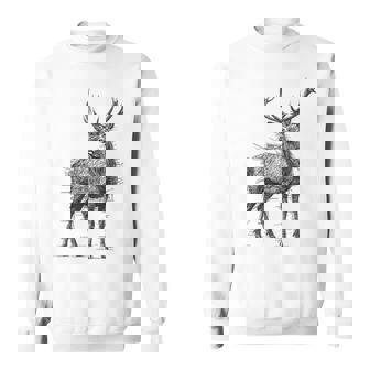 鹿 絵 グラフィック 動物 アート モチーフ 鹿 スウェットシャツ - Kawaiitshirt