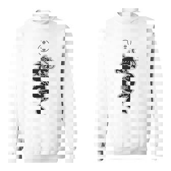 龍体文字 きに むく つる えて フトマニ図 神代文字 龍神様 縄文 かっこいい 開運 言霊 お守り スウェットシャツ - Kawaiitshirt