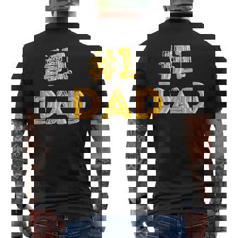 1 Dad Number One Fathers Day Family Man Best Dad Ever Men's T-shirt Back Print - Monsterry