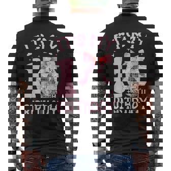 10Th Birthday Coquette Bow Disco Ball 10 Year Old Birthday Men's T-shirt Back Print - Thegiftio