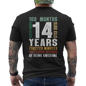 14 Year Old Bday Decorations Boy 14Yr Retro 14Th Birthday Men's T-shirt Back Print - Thegiftio UK