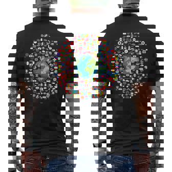 180 Banderas Banderas Del Mundo Mapa Del Mundo Con Banderas Camiseta Hombre Estampado Espalda - Regaloses