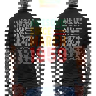 1959年3月から素晴らしい70歳の誕生日プレゼント。 メンズTシャツ バックプリント - Kawaiitshirt