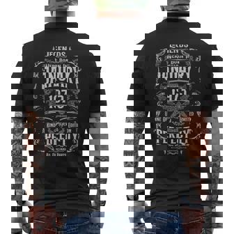 1973年1月に誕生した51歳の誕生日レジェンド メンズTシャツ バックプリント - Kawaiitshirt