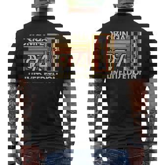1974 誕生日 カセットテープ ヴィンテージ レトロ 1974 メンズTシャツ バックプリント - Kawaiitshirt
