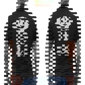 1984 オーウェリアン Big Brother Is Watching You メンズTシャツ バックプリント - Kawaiitshirt