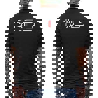 1バッテリー – 1バッテリー I 面白い 低エネルギーパーセント メンズTシャツ バックプリント - Kawaiitshirt