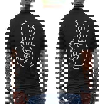 2 Year Old 2Nd Birthday Peace Sign Bday Family Matching Men's T-shirt Back Print - Monsterry
