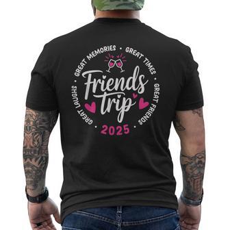 2025 Friends Trip Vacation Black Small Men's T-shirt Back Print - Thegiftio UK