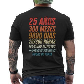 25 Años Aniversario Bodas De Prata 25º Año De Matrimonio In Mangas Camiseta Hombre Estampado Espalda - Regaloses