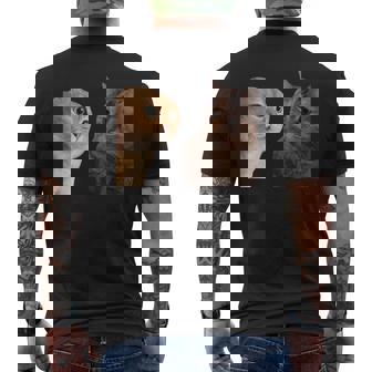 2匹の猫がミームを話す 長袖tシャツ メンズTシャツ バックプリント - Kawaiitshirt