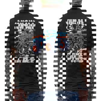 3Rd Birthday Monster Truck Young Wild And Three 3 Year Old Men's T-shirt Back Print - Monsterry