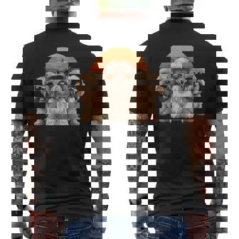 3匹のかわいい犬 ラサ・アプソ シーズー クール サングラス付き メンズTシャツ バックプリント - Kawaiitshirt