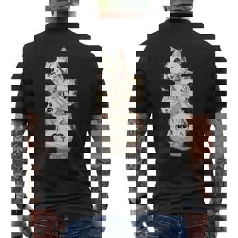 4 匹のかわいい猫 猫愛好家に最適 メンズTシャツ バックプリント - Kawaiitshirt