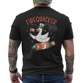 4Th Of July Fire Quacker Fireworks Goose Men's T-shirt Back Print - Thegiftio UK