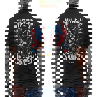 4Th Of July What The Hell Is A Kilometer George Washington Men's T-shirt Back Print | Mazezy