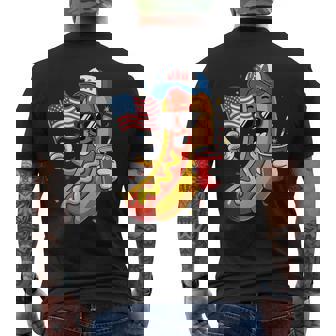 4Th Of July Hotdog Fourth Of July Patriotic Usa Flag Men's T-shirt Back Print - Monsterry