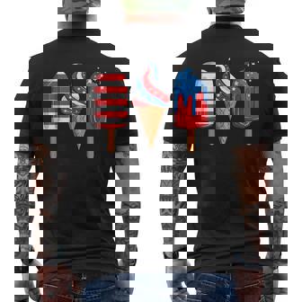 4Th Of July Popsicle Red White Blue American Flag Patriotic Men's T-shirt Back Print - Thegiftio UK
