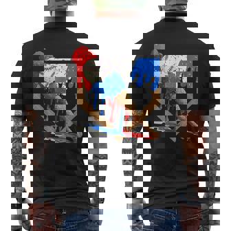 4Th Of July Red White And Blue Baseball Ice Cream Drip Boys Men's T-shirt Back Print - Thegiftio UK