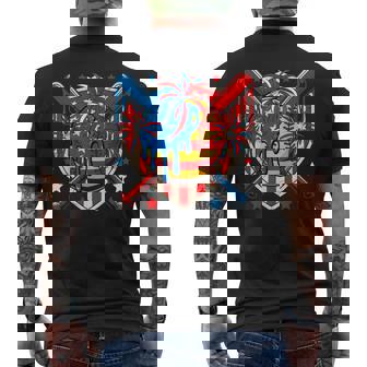 4Th Of July Softball Costume Drip As Ice Cream Patriotic Men's T-shirt Back Print - Monsterry