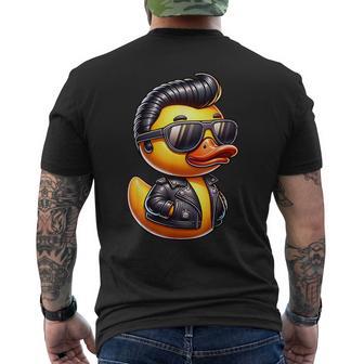 50Er Jahreocke Hop Gummi Ente Greaser Jungen Kinder Rockabilly Ente T-Shirt mit Rückendruck - Geschenkecke