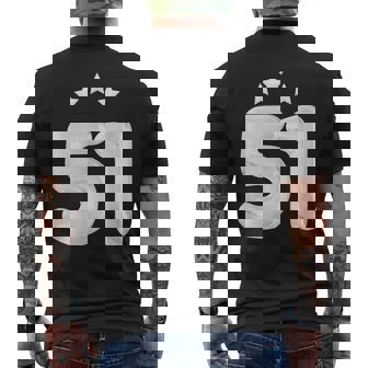 51 歳の誕生日番号 51 バルーン 51 歳の誕生日 メンズTシャツ バックプリント - Kawaiitshirt