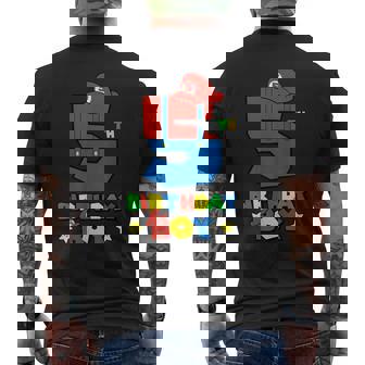 5Th Birthday Boy Super Gamer Gaming Theme Birthday Party Men's T-shirt Back Print - Monsterry