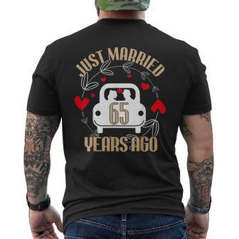 65Th Wedding Anniversary Couples Just Married 65 Years Men's T-shirt Back Print - Thegiftio UK