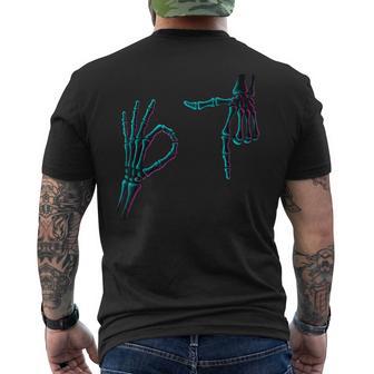 67 Meme Skeleton Hand 6 7 Halloween Six Seven Ns Men's T-shirt Back Print - Thegiftio UK