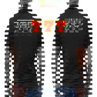 777 スリーセブン【スロット カジノ ラッキー7】数字 文字 シンプル デザイン メンズTシャツ バックプリント - Kawaiitshirt