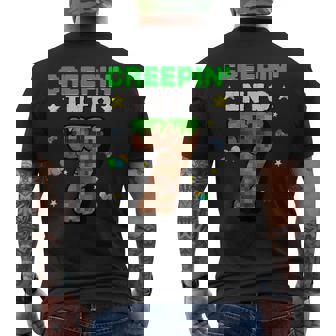 7Th Birthday Boy Gamer Pixel Creepin’ Into 7 Video Game Men's T-shirt Back Print - Thegiftio UK