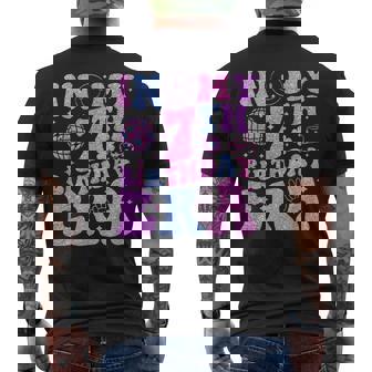 In My 7Th Birthday Era 7 Year Old Birthday Retro Disco Bday Men's T-shirt Back Print - Thegiftio