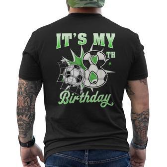 8 Year Old It's My 8Th Birthday Soccer Ball For Boys Men's T-shirt Back Print - Thegiftio UK