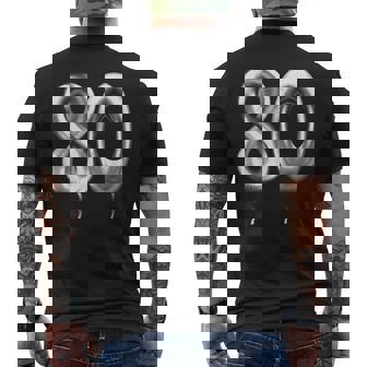 80歳の誕生日バルーン 装飾バルーン 80年目 メンズTシャツ バックプリント - Kawaiitshirt