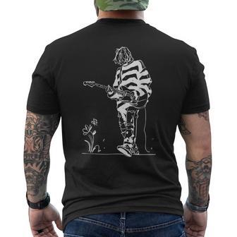 90S Grunge Legend Sketch Alternative Rock Guitarist Vocalist Men's T-shirt Back Print - Monsterry