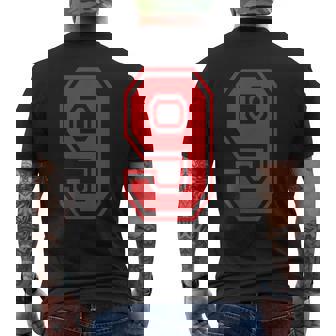 9番のスポーツスタイル。赤。 メンズTシャツ バックプリント - Kawaiitshirt