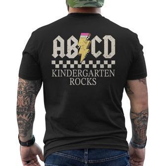 Abcd Kindergarten Rocks First Day Of School Kindergarten Men's T-shirt Back Print - Thegiftio UK